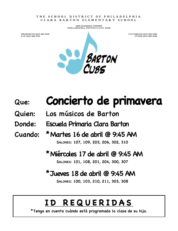 Spring Concert Flyer - Spanish