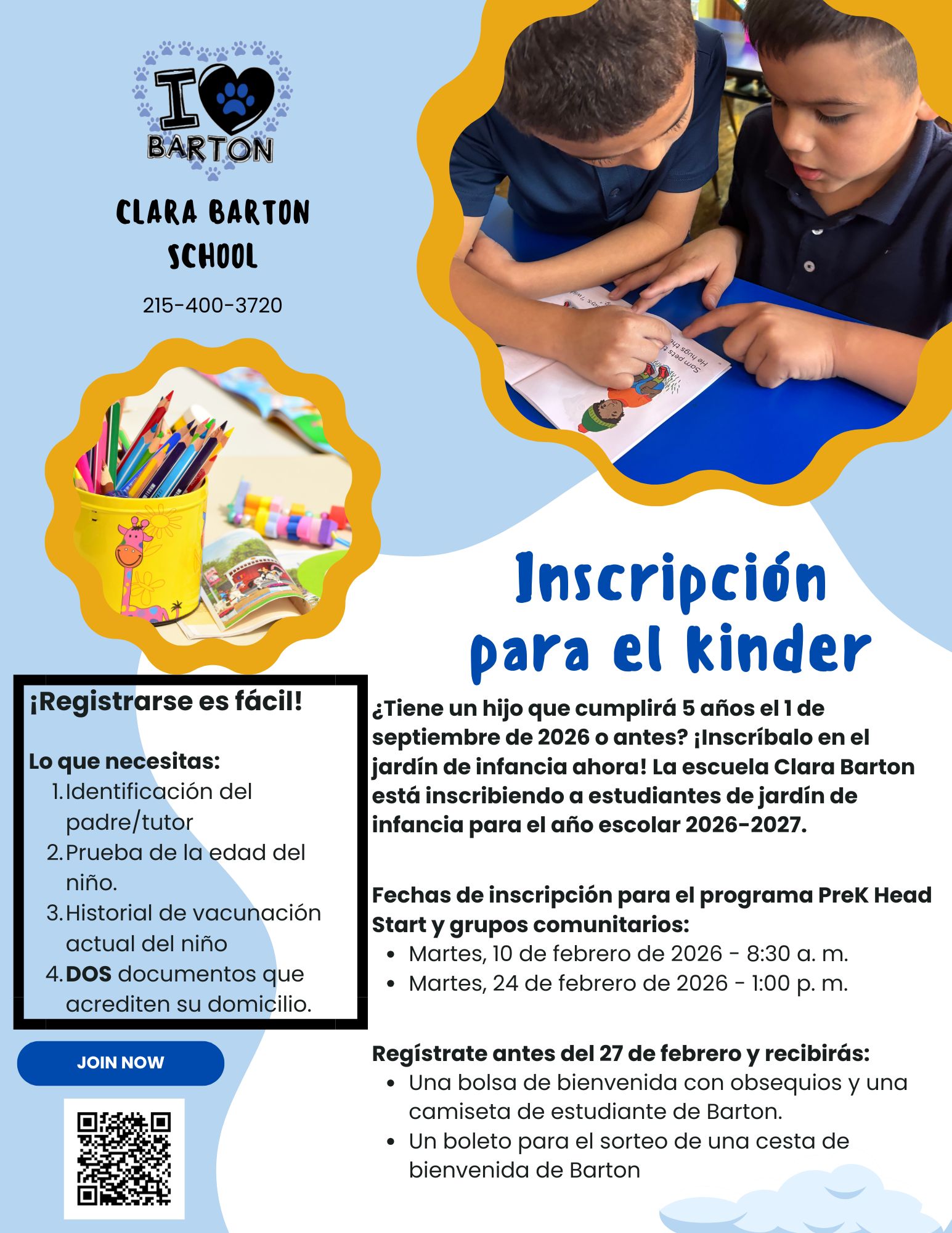 Kindergarten Registration Flyer 25.26 School Year - Spanish